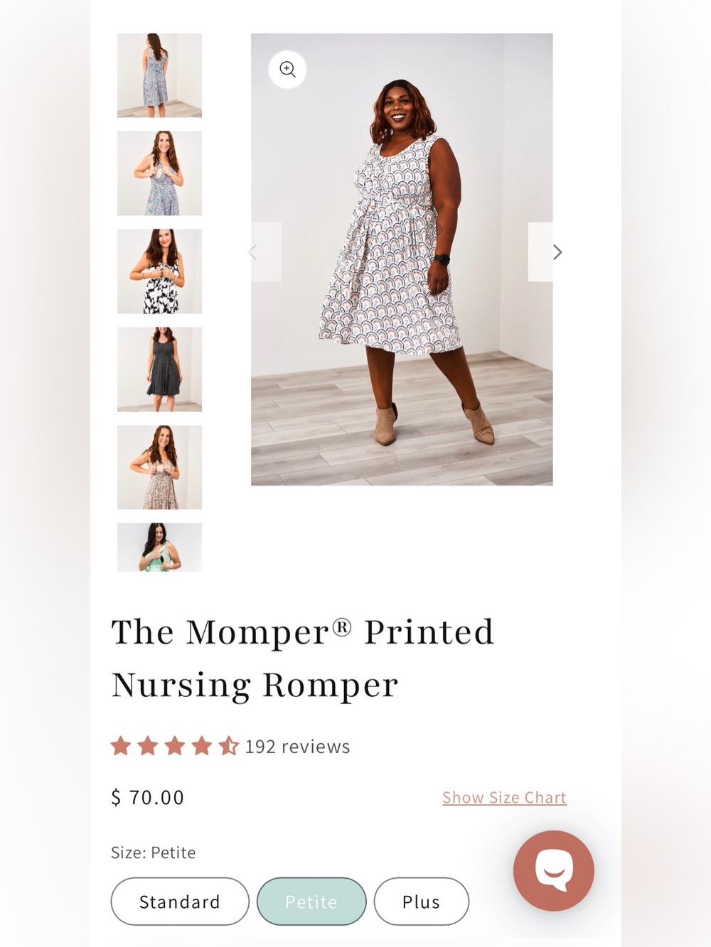 Latched Mama  Momper Printed Nursing Romper - Petite - Rainbow